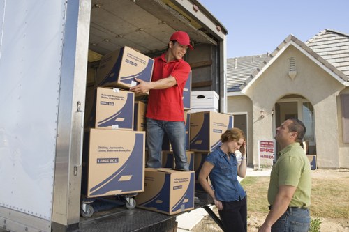 Expert moving team with a removal truck in Brent