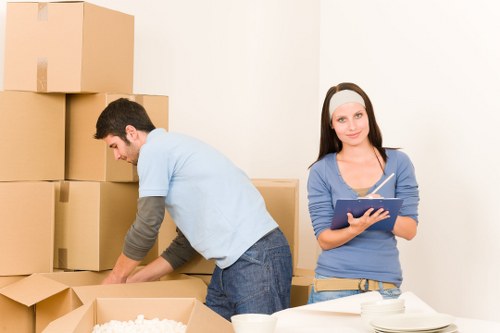 Modern removal truck interior with moving supplies in Brent